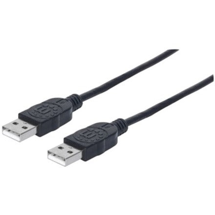 Manhattan USB-A to USB-A Cable, 3m, Male to Male, Black, 480 Mbps (USB 2.0), Hi-Speed USB, 353915