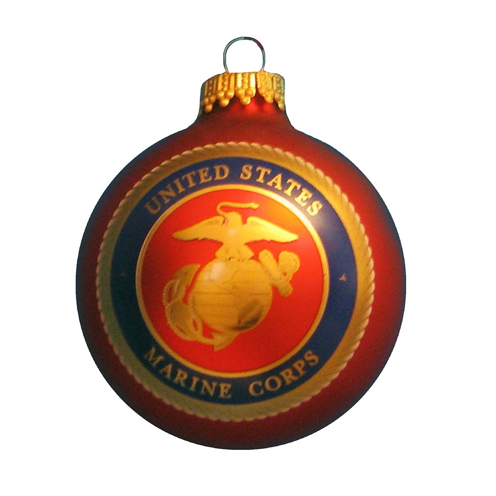 Marine Corps Glass Logo Ball Ornament