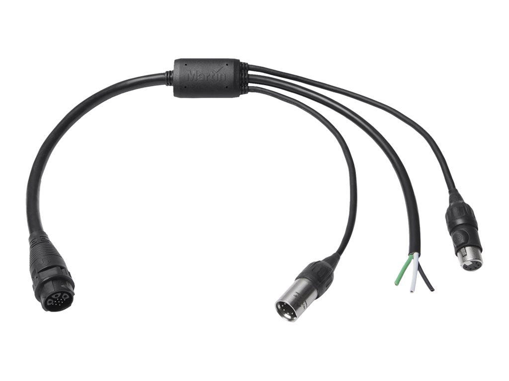 Martin PDE System - Power / data adapter - XLR (Neutrik), bare cable (AC power) to PDE connector - 16 A - 1.6 ft - black