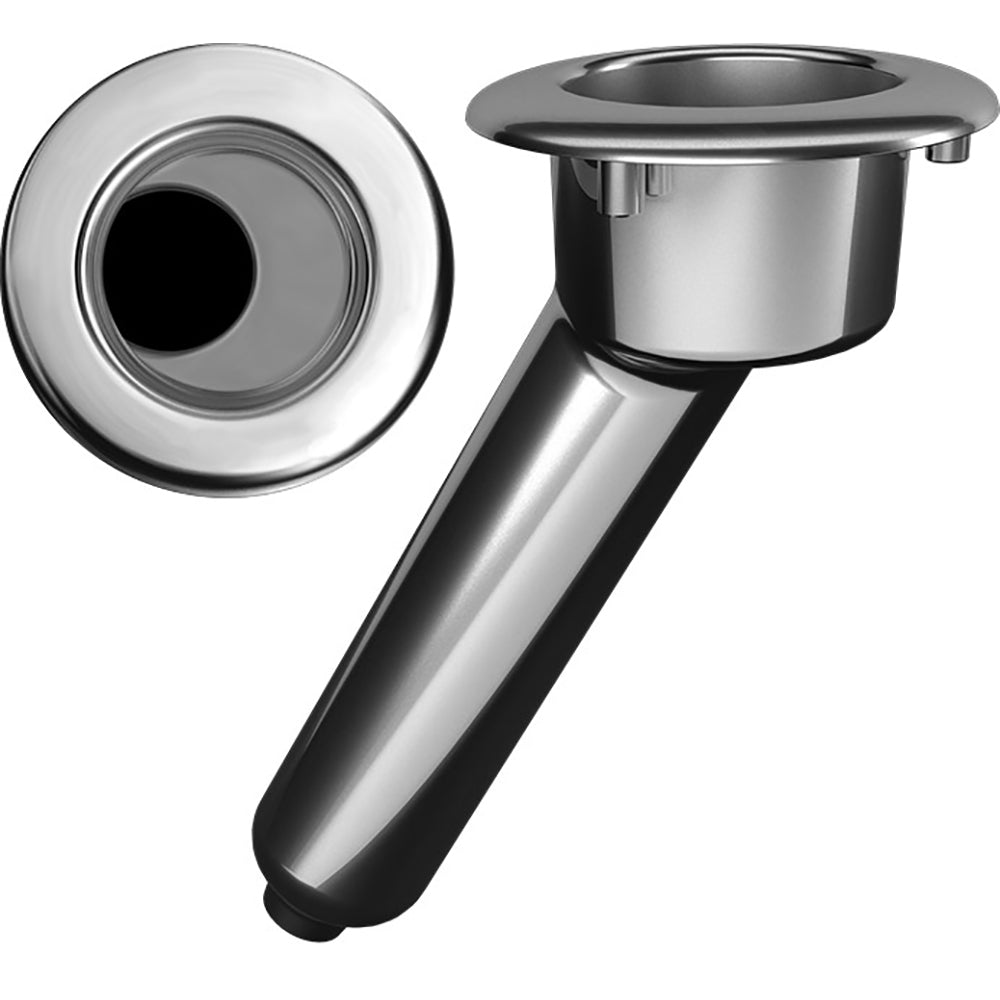 Mate Series Elite Screwless Stainless Steel 30° Rod & Cup Holder - Drain - Round