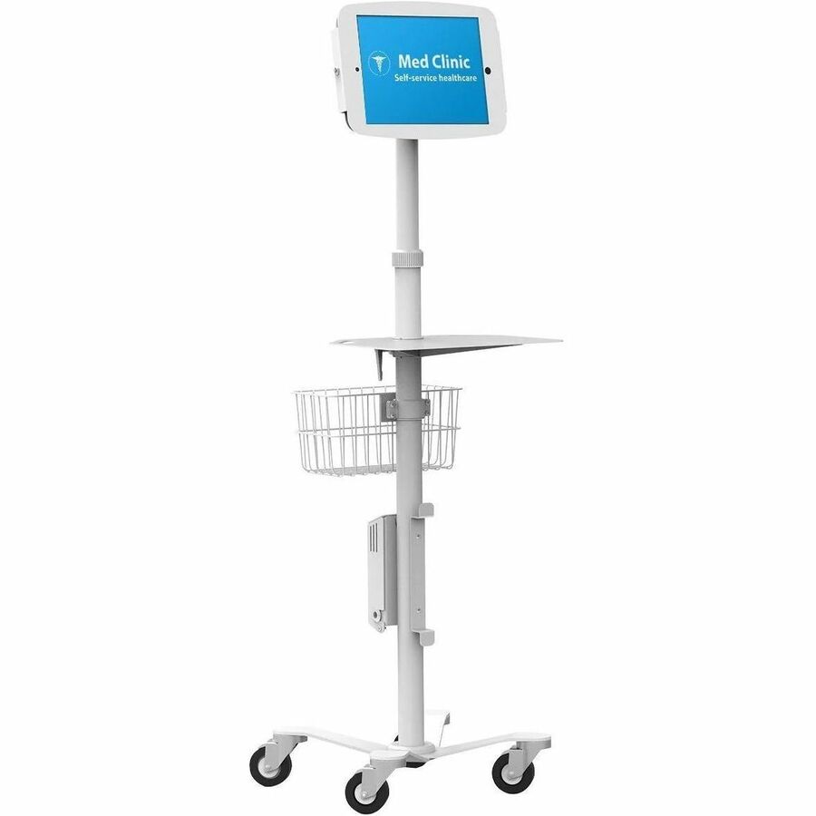 Medical Rolling Cart - Compulocks iPad 10.2 Space Enclosure | TecISoft MCRSTDW102IPDSW