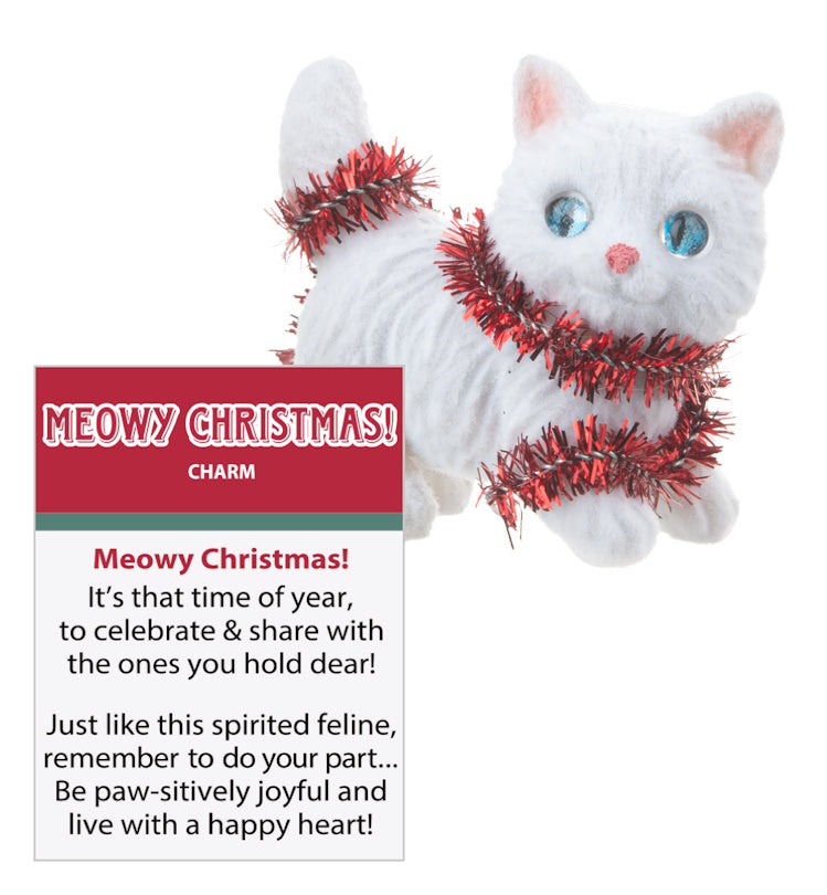 Meowy Christmas Cat Charm - Red