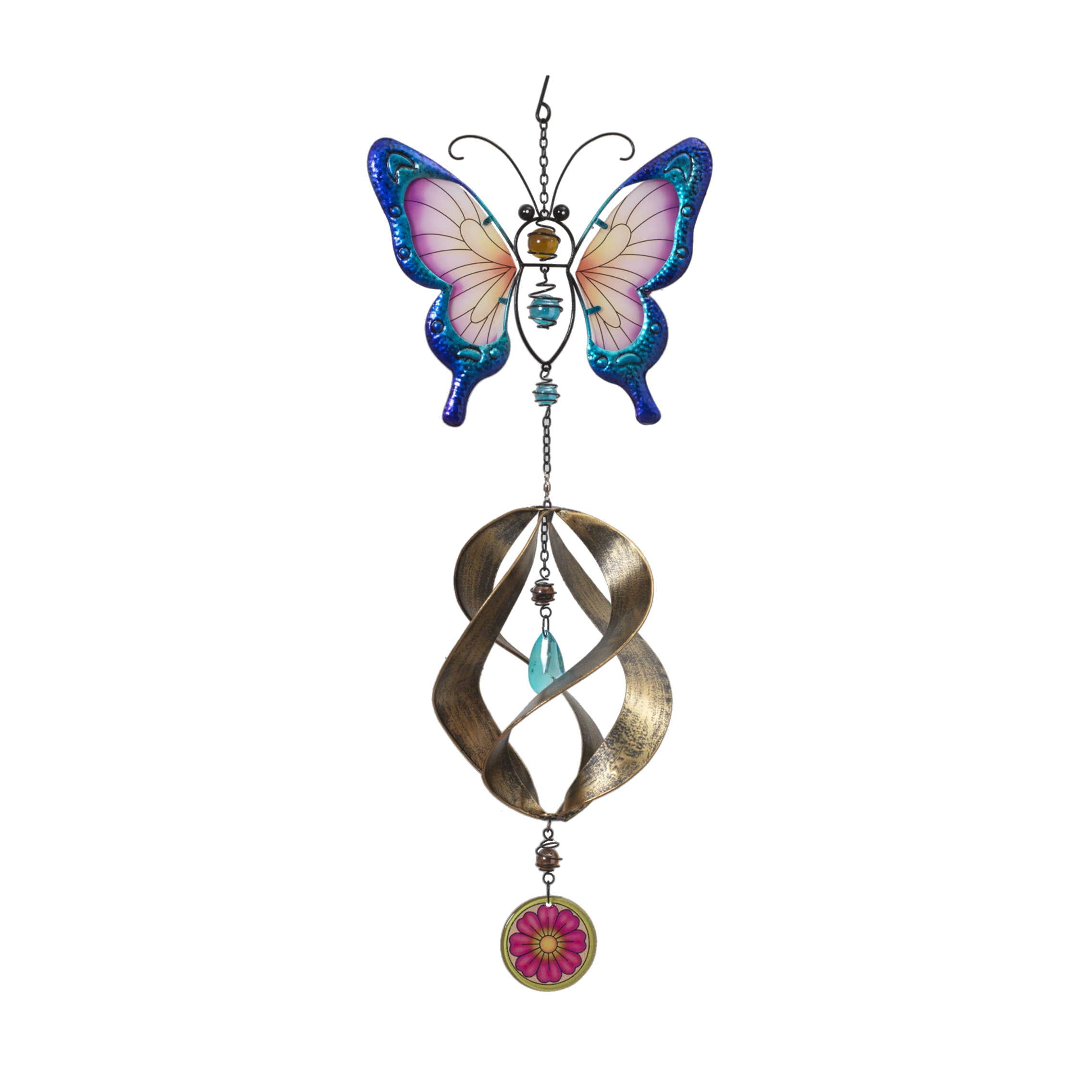 Metal Hanging Garden Friend with Spinner - Butterfly