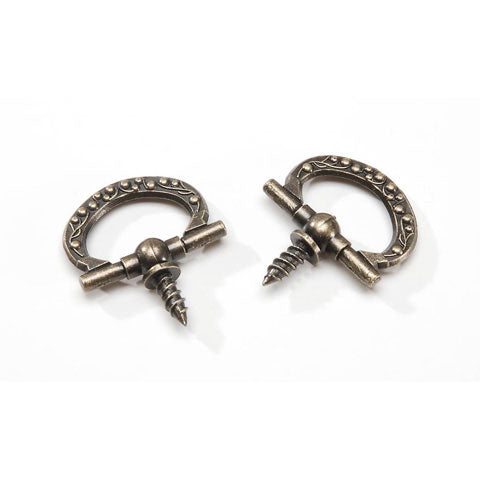 Metal Hooks Oval Antique Gold 7/8" 2 Pack