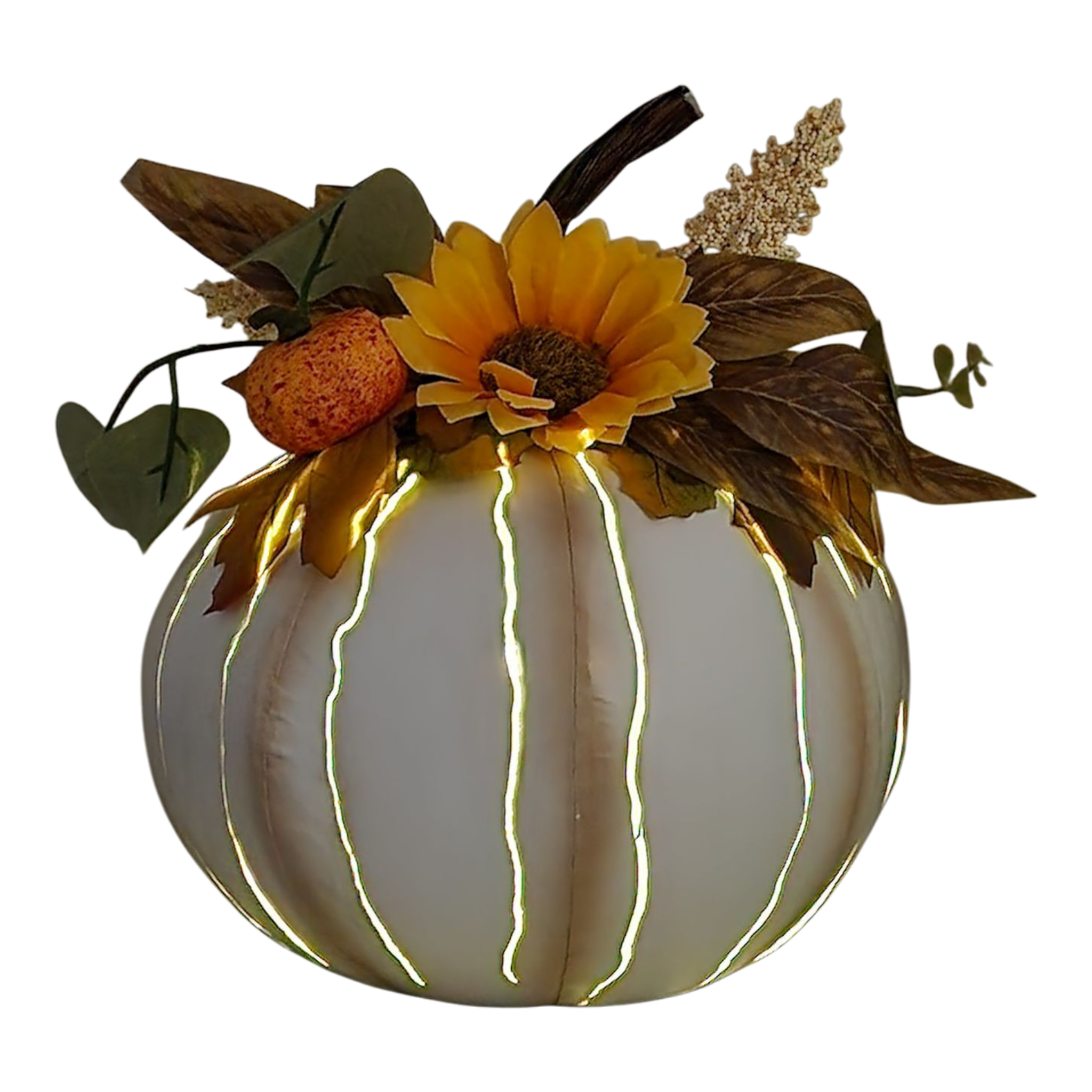 Metal Pumpkin with LED Candle -