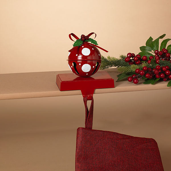 Metal Red Jingle Bell - Stocking Hanger