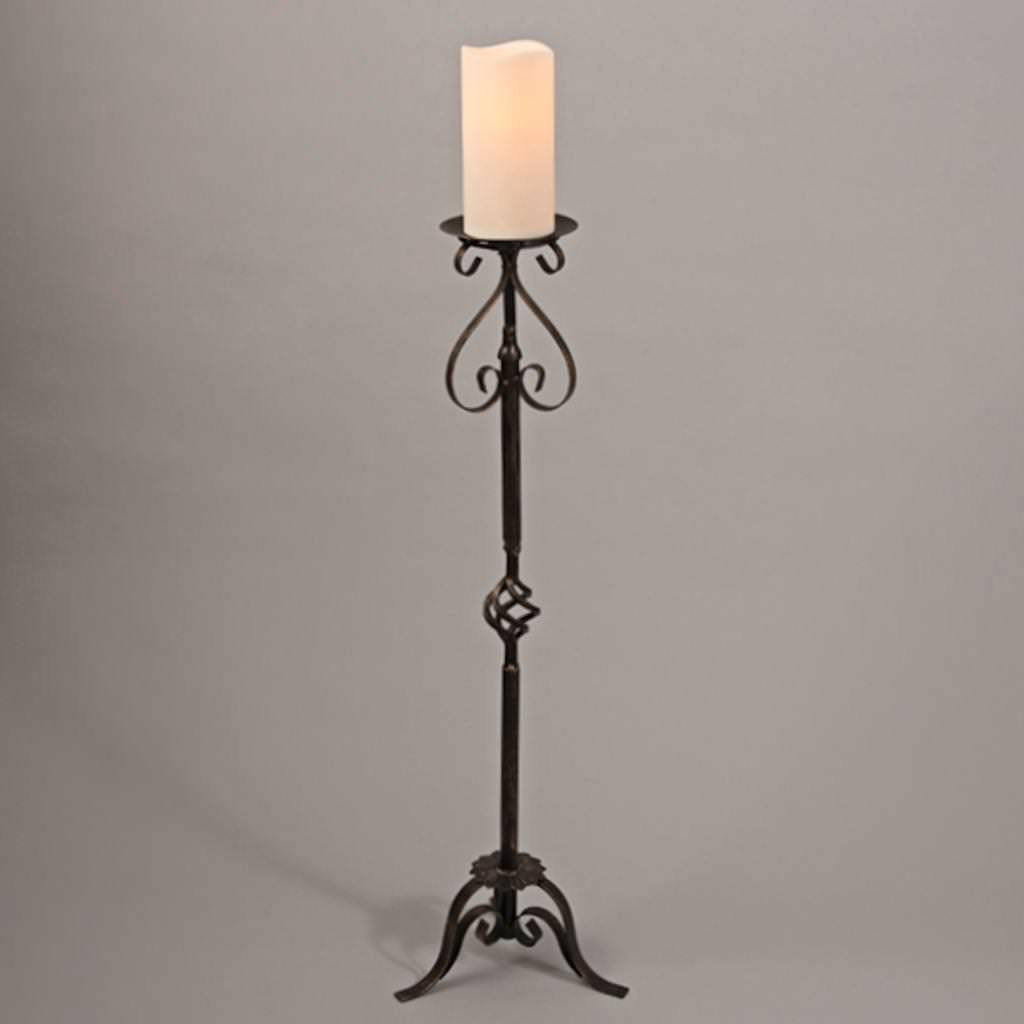 Metal Stand With 3X6 Led Candle - Black/Gold 33.5"