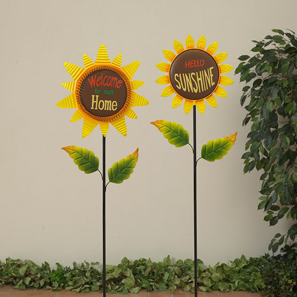 Metal Sunflower Yard Stake -
