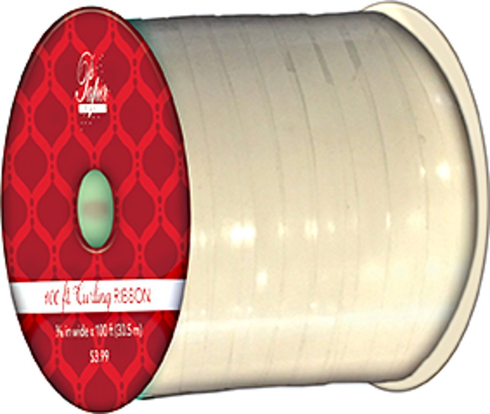 Metallic Style Curling Ribbon -3/16 inch X 100 Feet - Matte White
