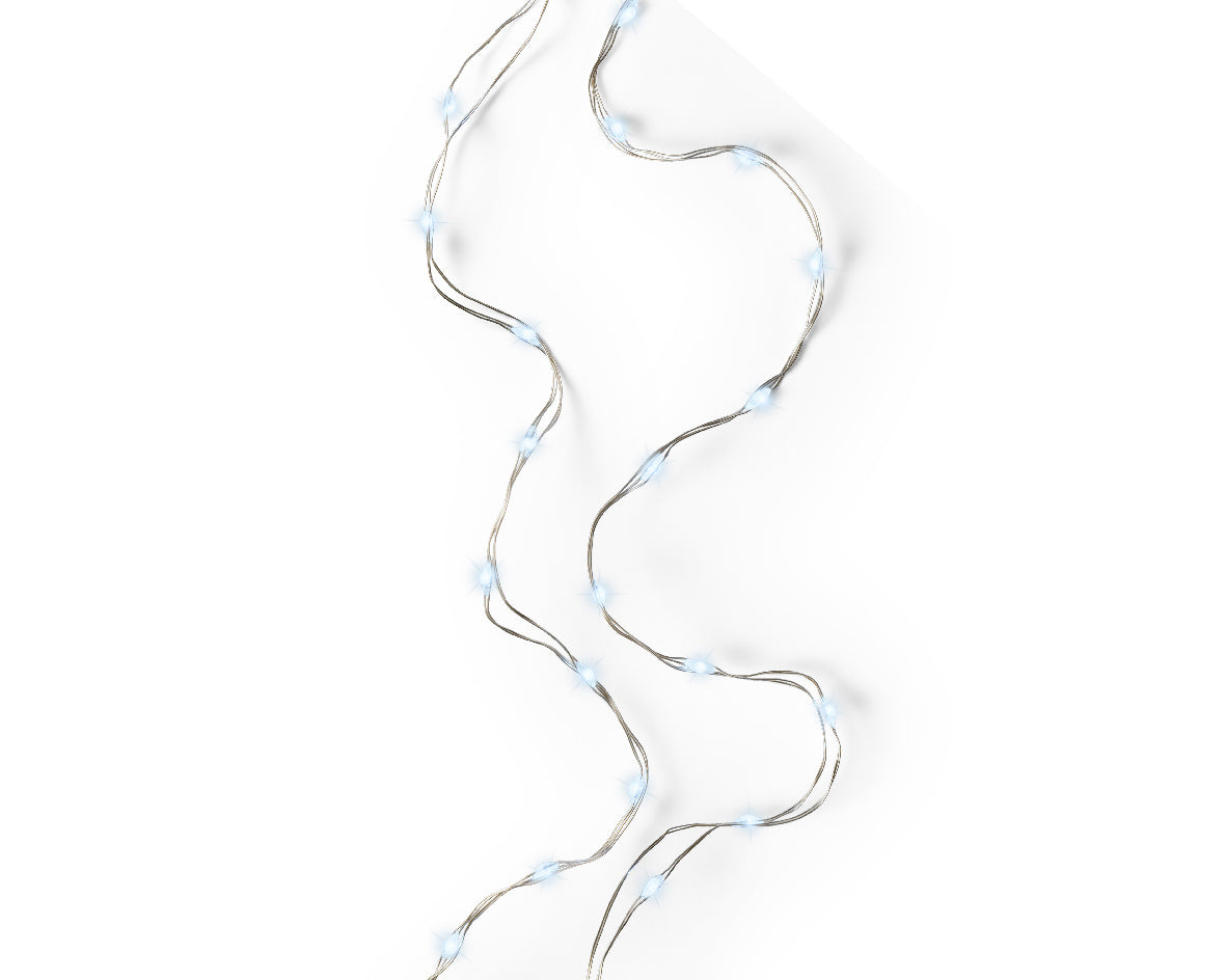 Micro Wire String Lights - 100 LED - Cool White - Silver Wire