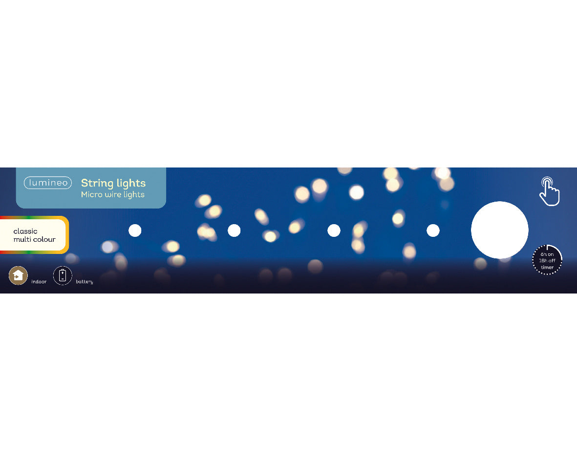 Micro Wire String Lights - 100 LED - Multicolor - Silver Wire