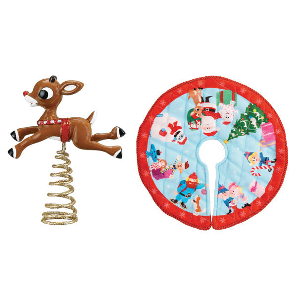Mini Rudolph The Red Nose Reindeer Tree Topper and Skirt