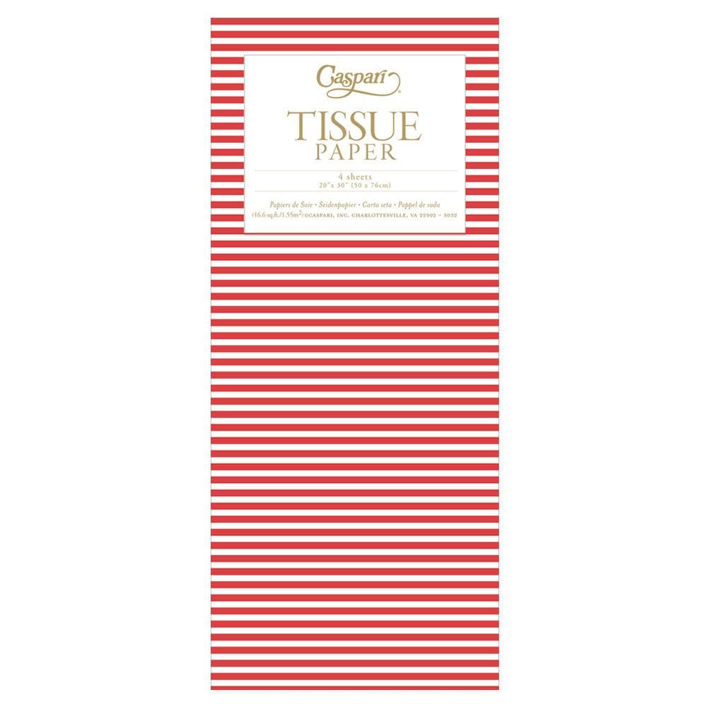 Mini Stripe Tissue Paper in Red - 4 Sheets