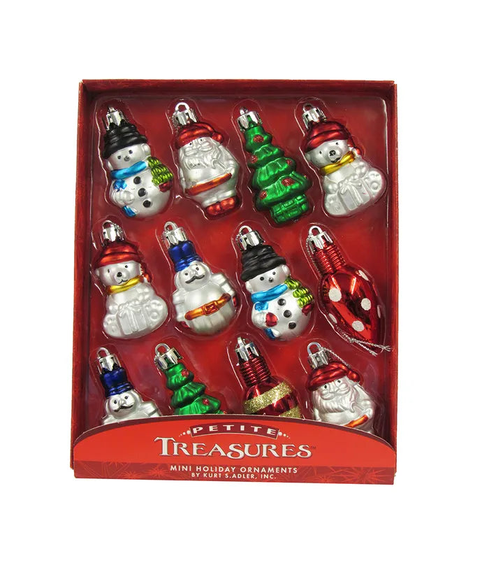 Miniature Shatterproof Ornaments - 12 Piece Box Set