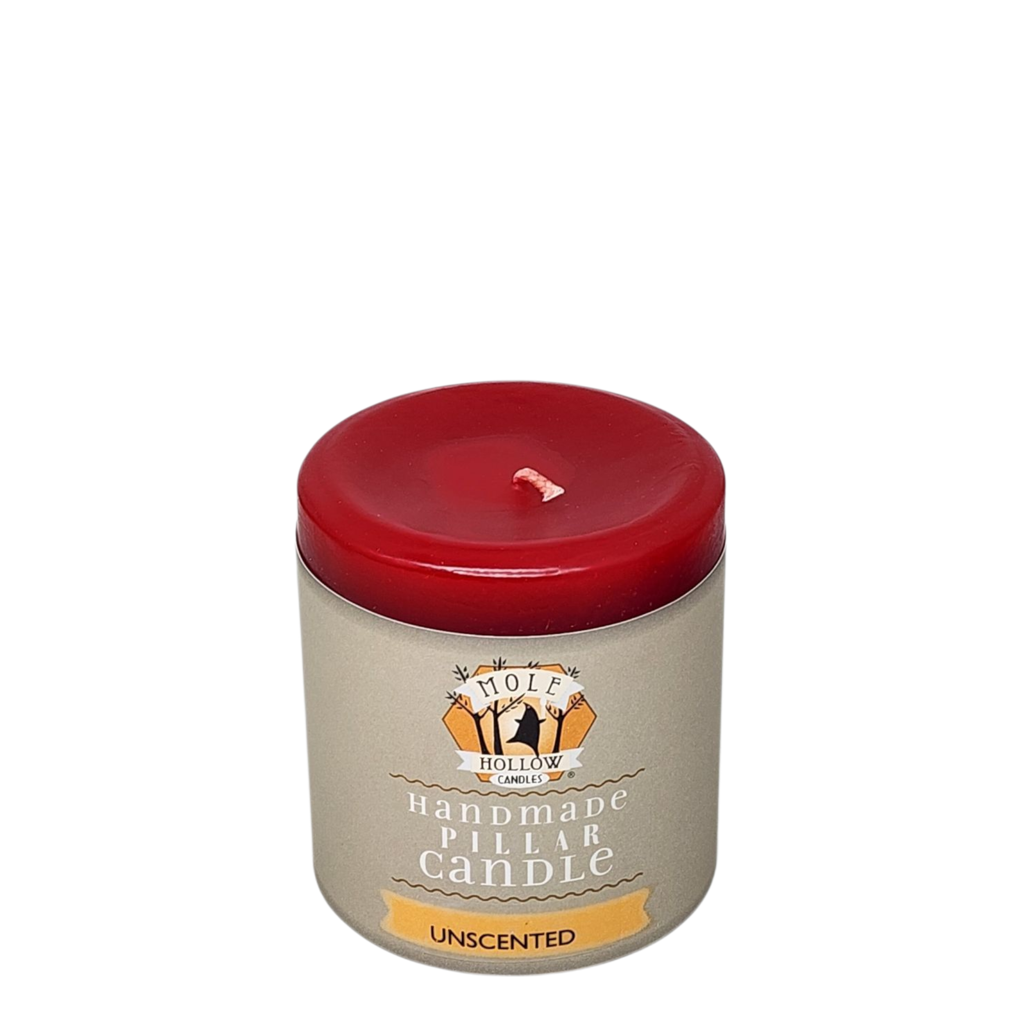 Mole Hollow Unscented Pillar Candle (Sweetheart Red) -
