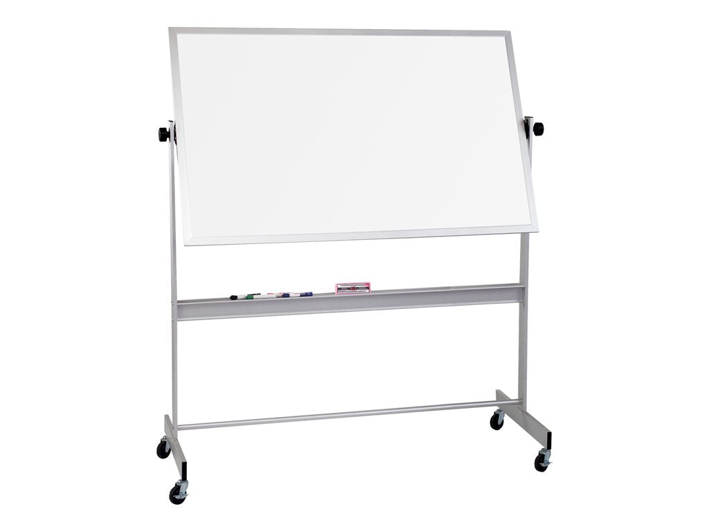 MooreCo Deluxe - Whiteboard - floor-standing - 48 in x 95.98 in - Dura-Rite - non-magnetic - double-sided - reversible - mobile 668AH-HH