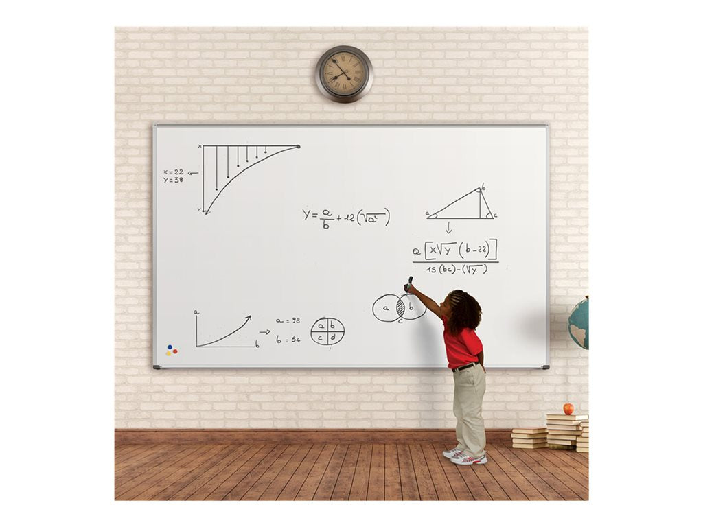 MooreCo El Grande - Whiteboard - wall mountable - 127 x 203 mm - porcelain steel - magnetic - low gloss white 202AJ-26