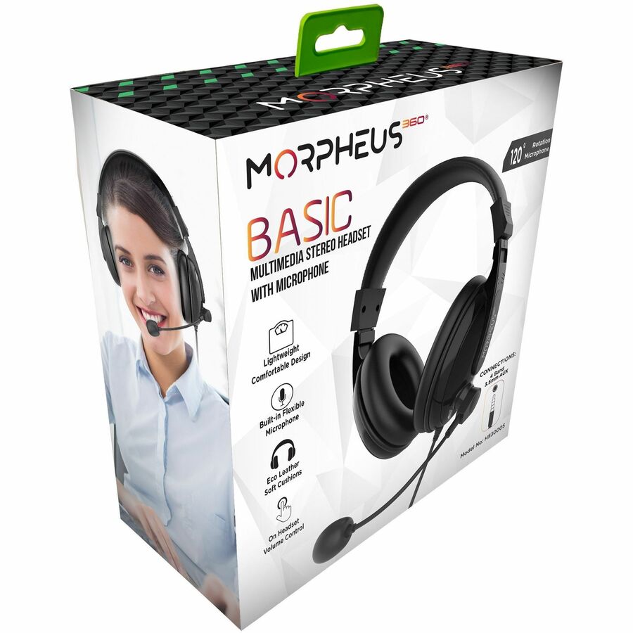 Morpheus 360 Basic Multimedia Stereo Headset - Adjustable Microphone - Lightweight