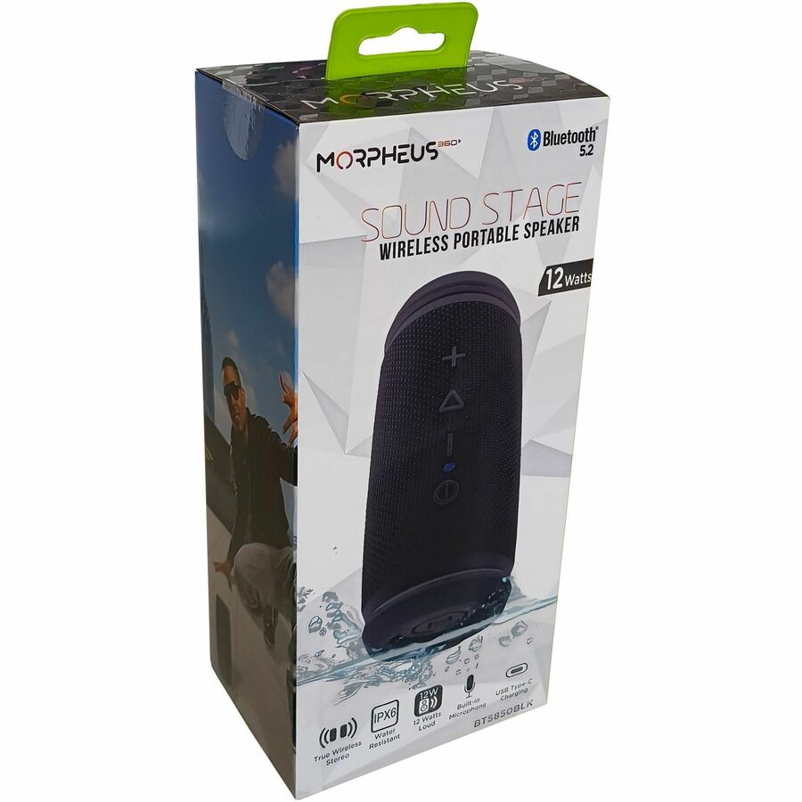 Morpheus 360 Sound Stage Bluetooth Portable Speaker - 12 Watts Loud - IPX6 Waterproof -