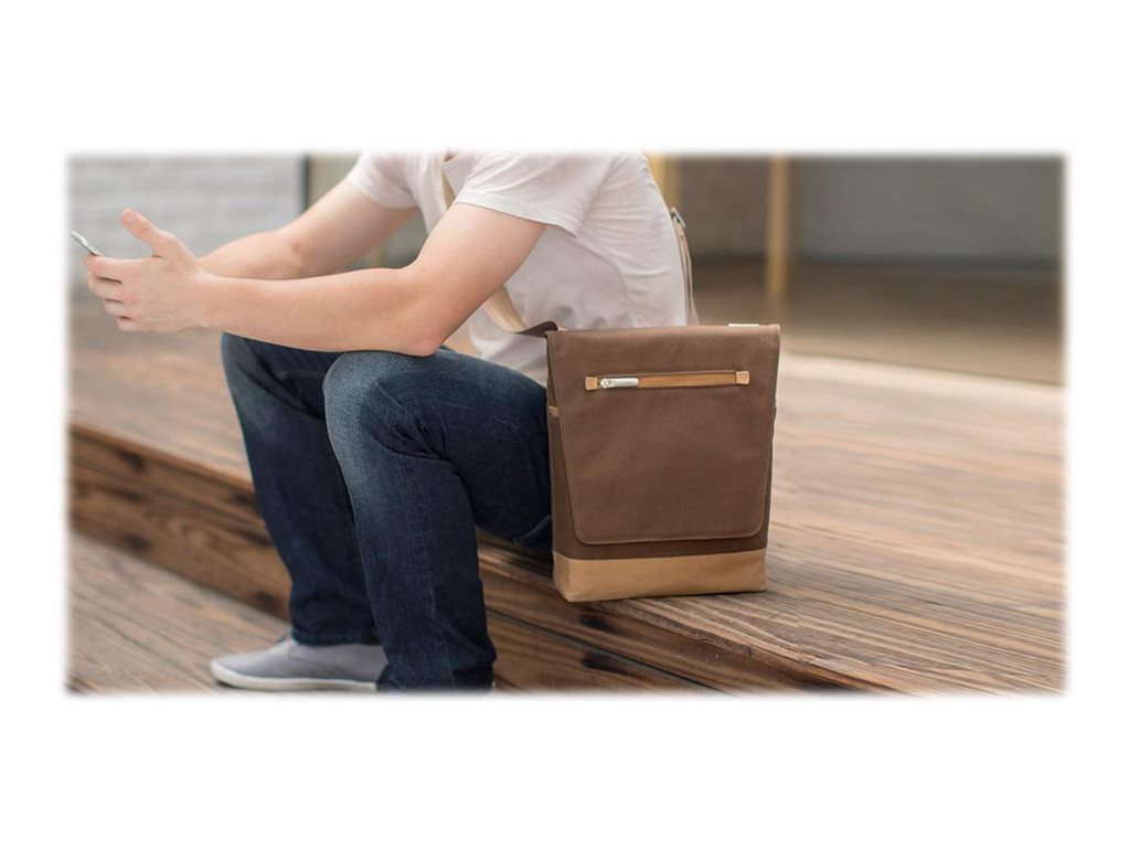 Moshi Aerio Lite - Shoulder bag for tablet - cotton, polyester elastomer - cocoa brown 99MO082731
