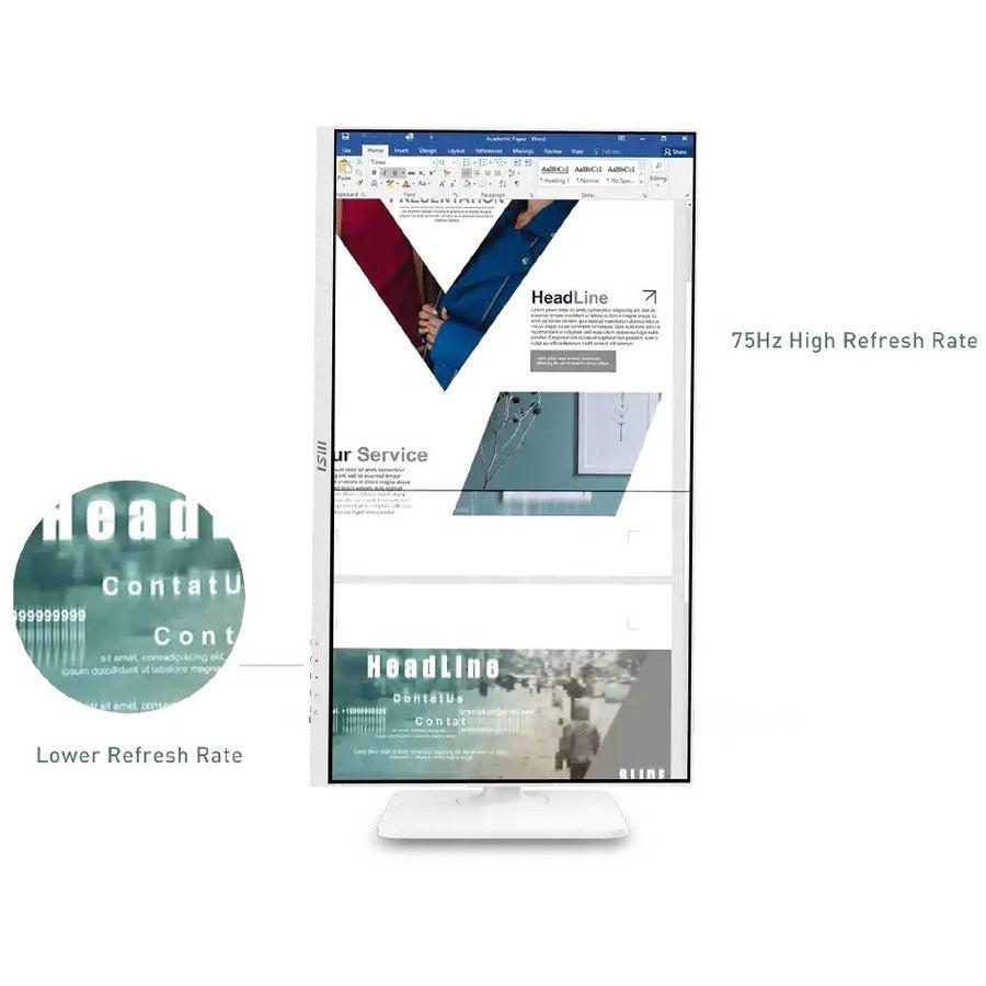 Msi Modern Md271Pw 27 Inch Full Hd Ips 1000:1 5Ms Hdmi Anti-Glare Monitor W/ Speakers