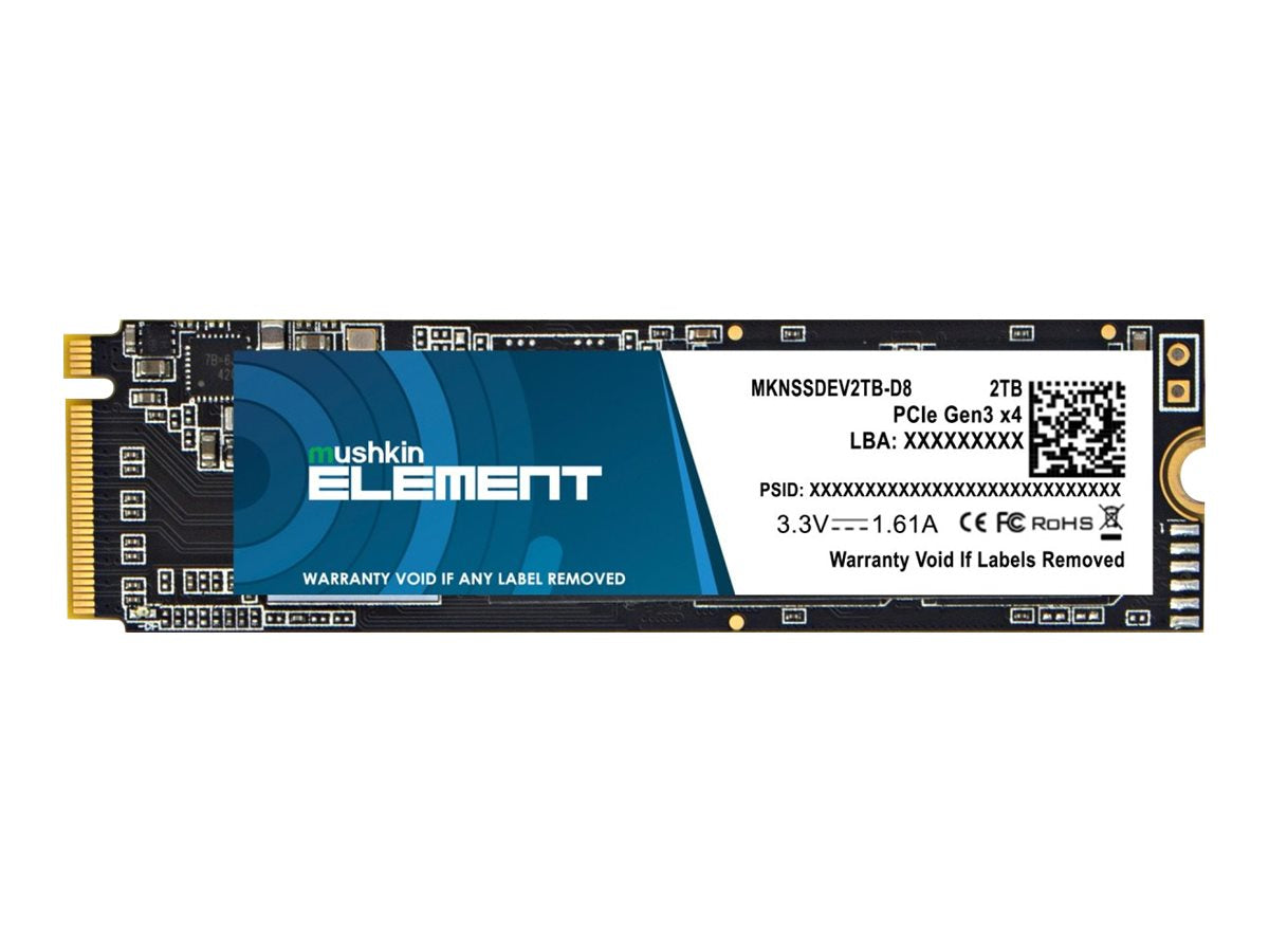 Mushkin ELEMENT - SSD - 2 TB - internal - M.2 2280 - PCIe 3.0 x4 (NVMe) MKNSSDEV2TB-D8