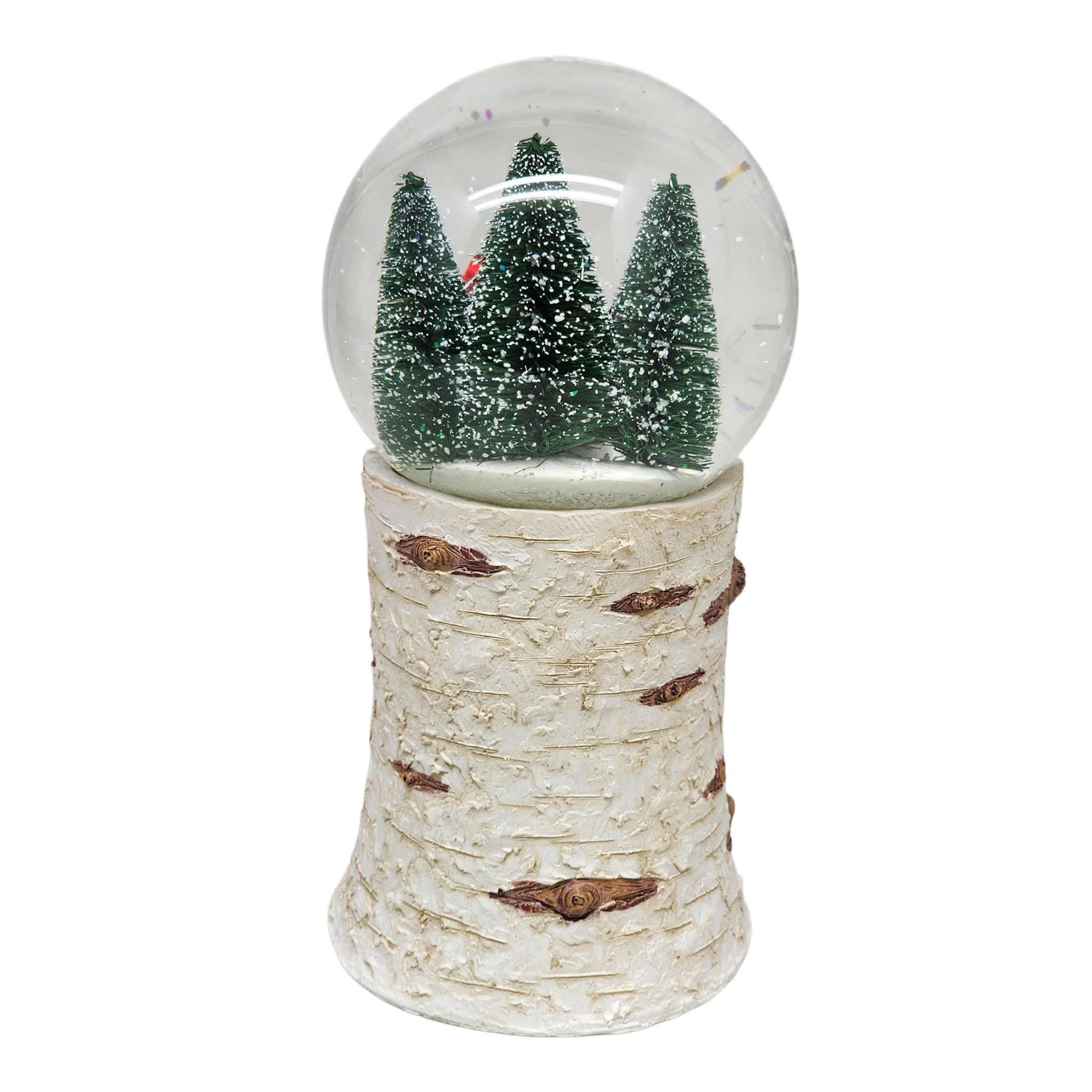 Musical Snowglobe with Cardinal Nest - 8 Inch