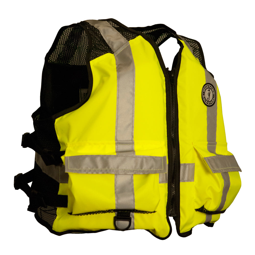 Mustang High Visibility Industrial Mesh Vest - Fluorescent Yellow/Green/Black -