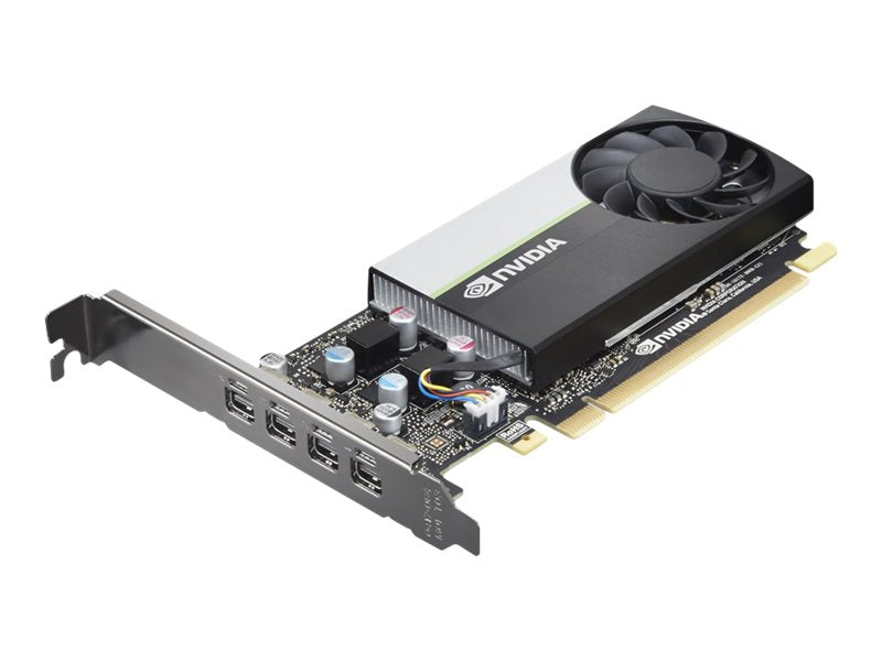 NVIDIA T1000 - Graphics card - T1000 - 4 GB GDDR6 - PCIe 3.0 x16 - 4 x Mini DisplayPort - brown box