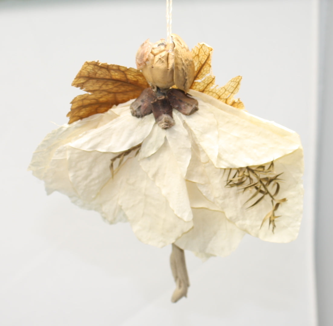 Nature's Poetry Fairy Ornament - White Floral Medium