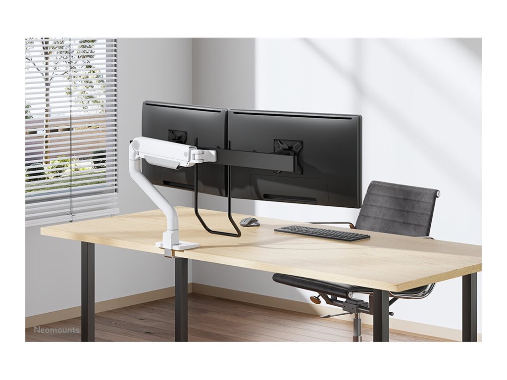 Neomounts DS75S-950WH2 - Mounting kit (desk mounting arm) - full-motion - for 2 LCD displays - aluminum - white - screen