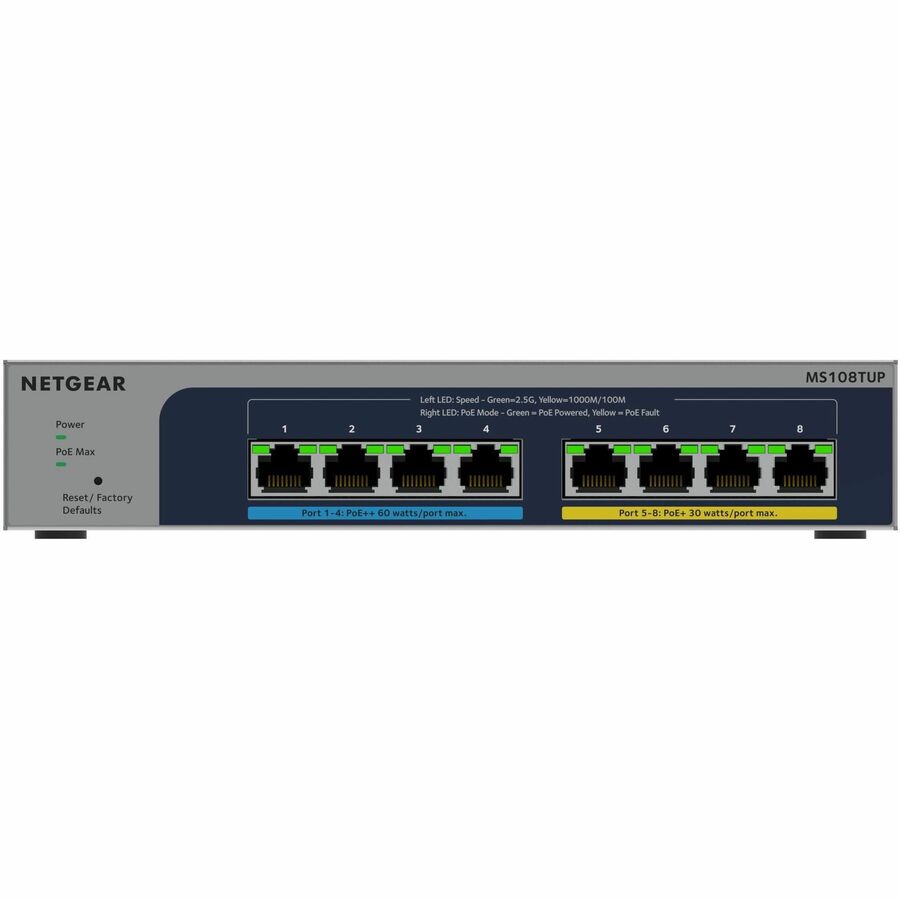 Netgear 8-port Ultra60 PoE++ Multi-Gigabit (2.5G) Ethernet Smart Switch - 8 Ports -