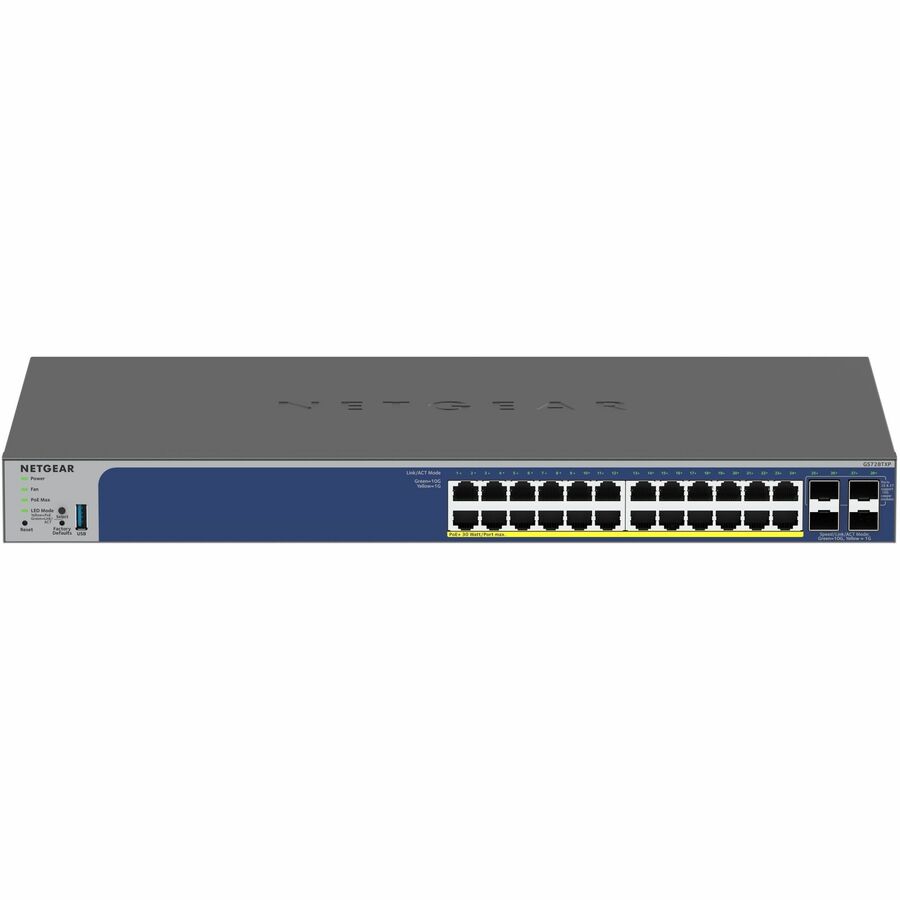Netgear Gigabit PoE+ Smart Switches with 4 Dedicated 10G SFP+ Ports GS728TXP-300NAS