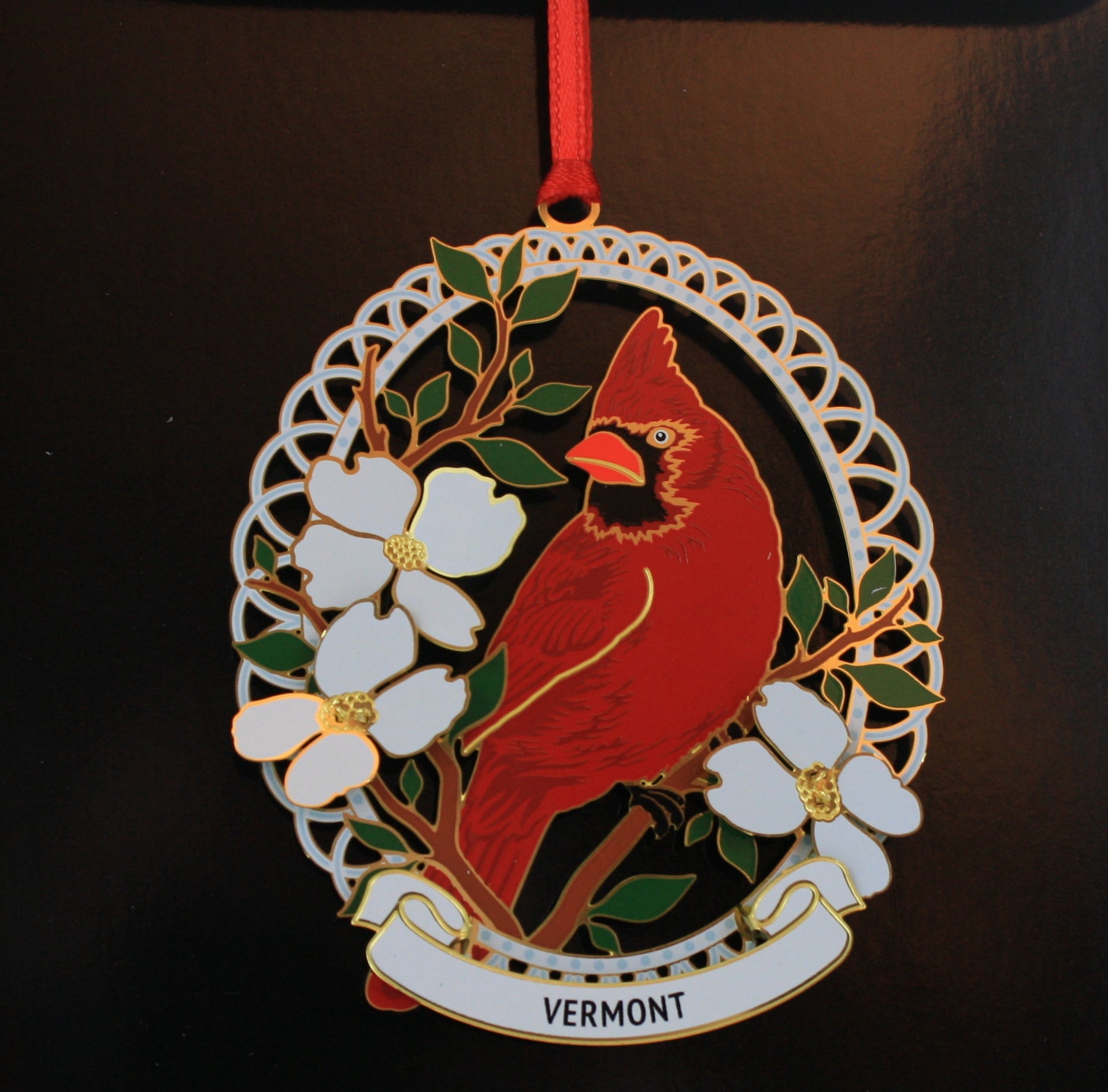 Northern Cardinal Collectible Brass Ornament