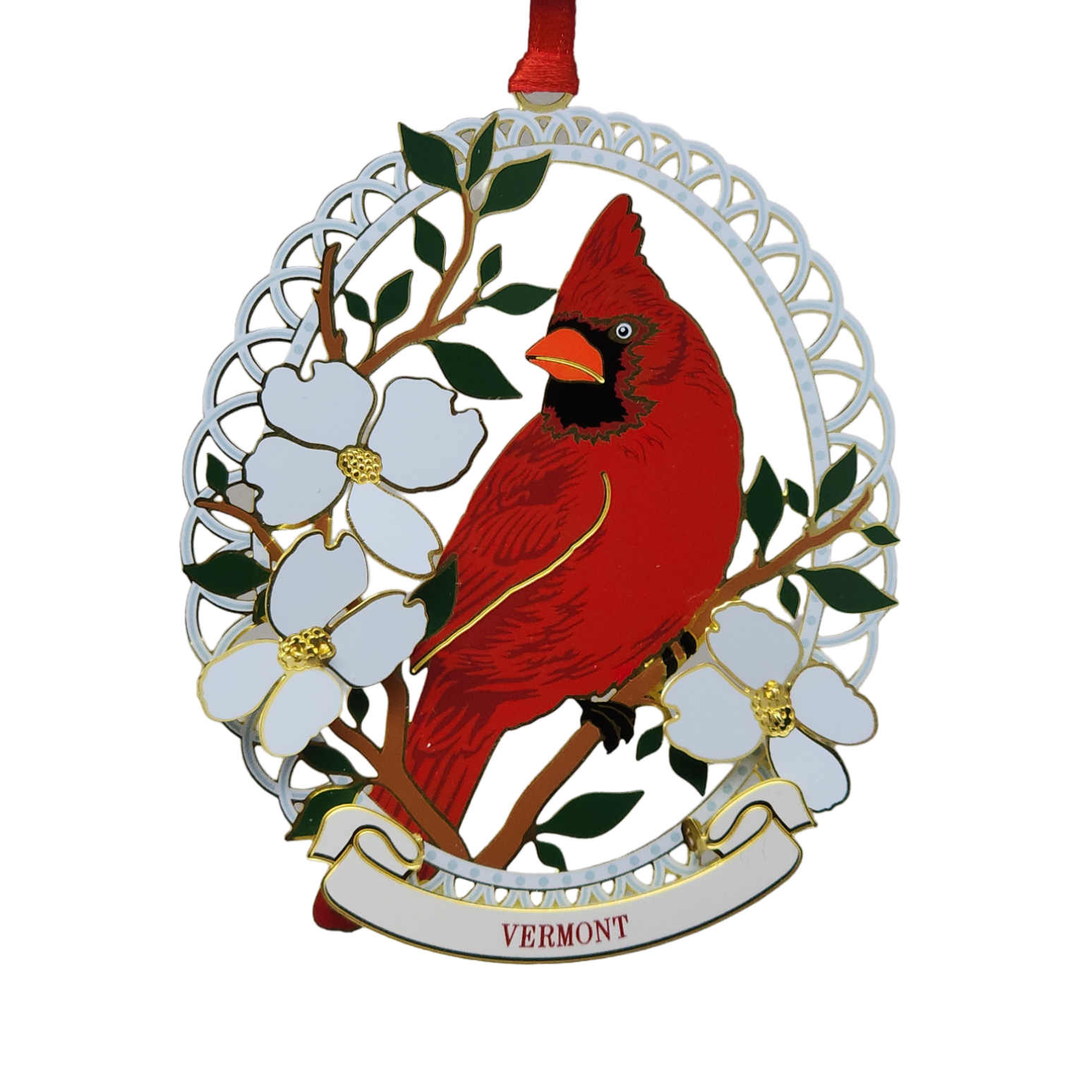 Northern Cardinal Collectible Brass Ornament