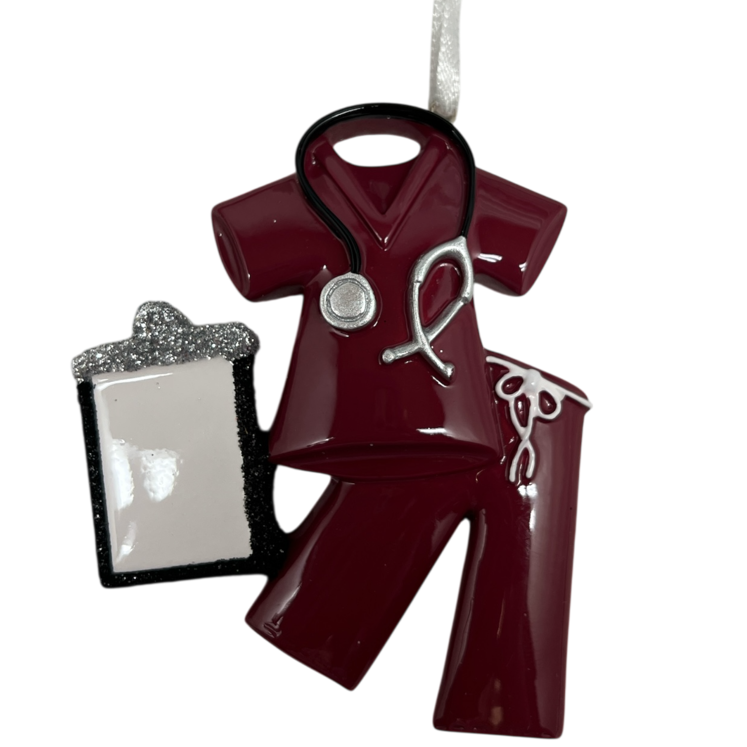 Occupation Scrubs Ornament - Burgundy
