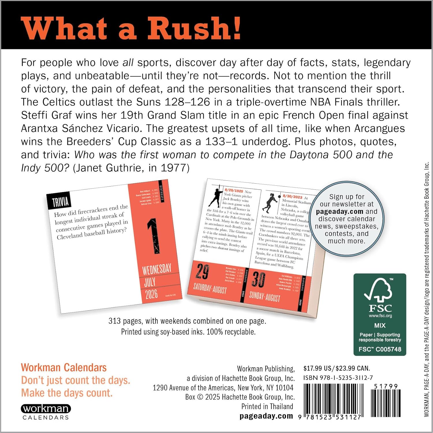 Official 365 Sports Facts-A-Year Page-A-Day Calendar 2026