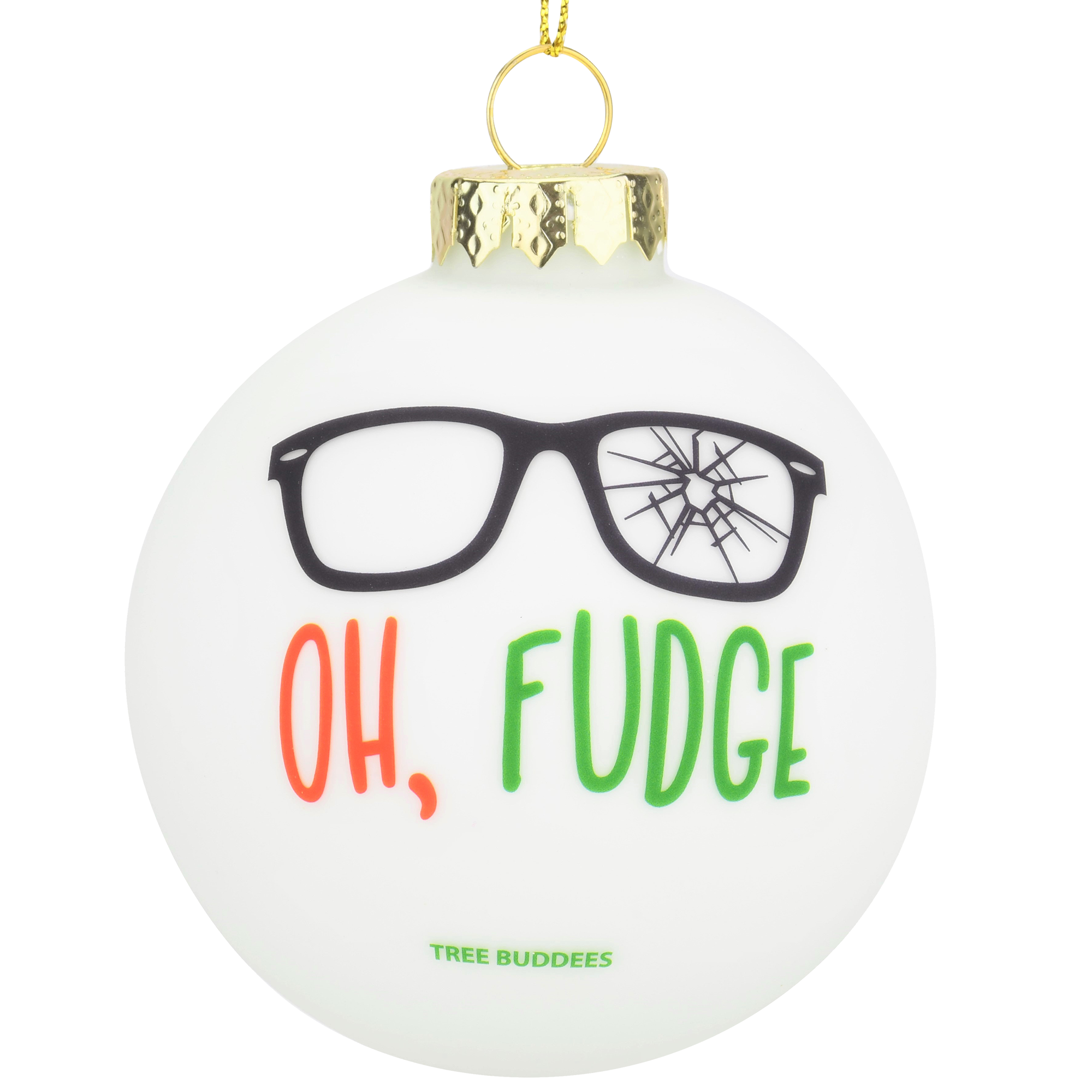 Oh Fudge Funny Glass Christmas Ornament