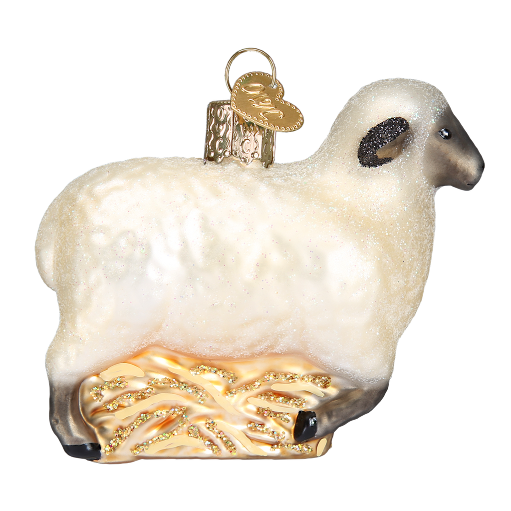 Old World Christmas Sheep Glass Ornament