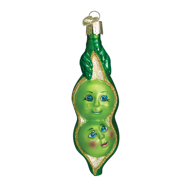 Old World Christmas Two Peas In A Pod Glass Blown Ornament
