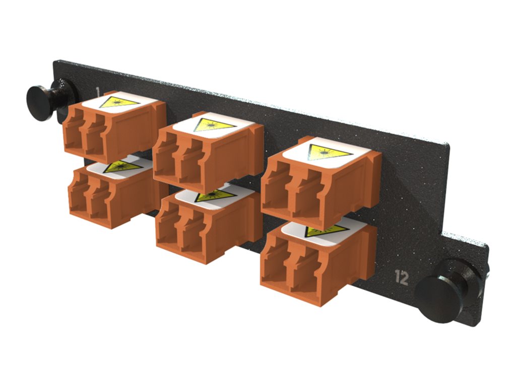 Ortronics Infinium M4 - Patch panel adapter - keyed front non-keyed rear - LC Duplex x 6 - brown