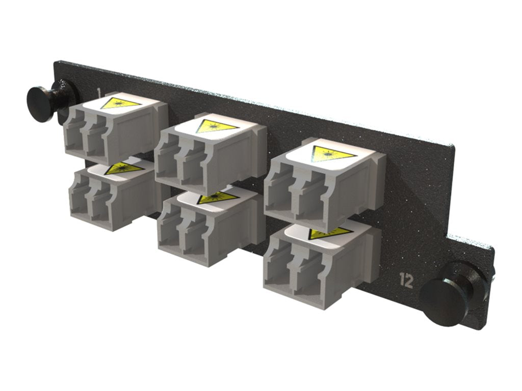 Ortronics Infinium M4 - Patch panel adapter - keyed front non-keyed rear - LC Duplex x 6 - gray