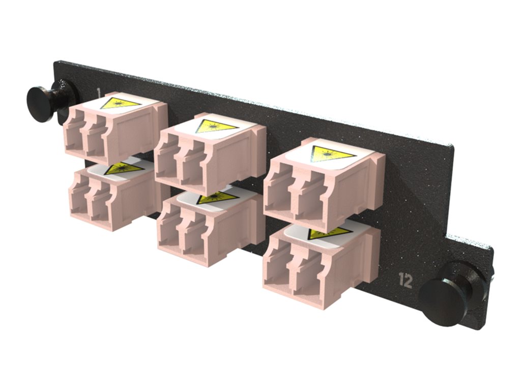 Ortronics Infinium M4 - Patch panel adapter - keyed front non-keyed rear - LC Duplex x 6 - light red