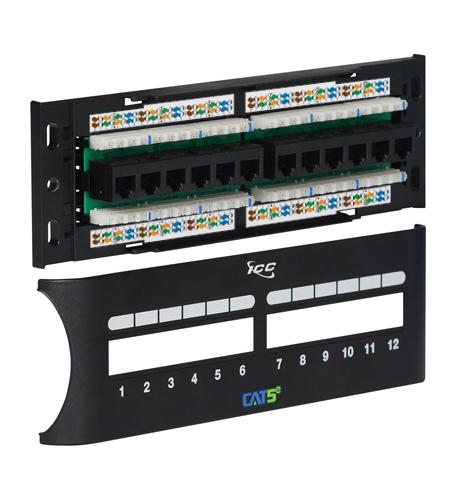 PATCH PANEL- CAT 5e FRONT- 12 PORT ICC-ICMPP12F5E