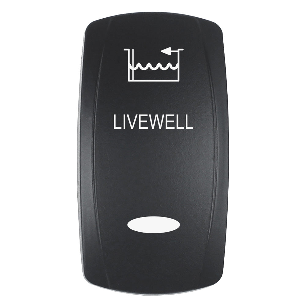 Pacer Actuator - 'LIVEWELL' f/V Series Contura Switches - Black - Laser Etched (Top/Bottom