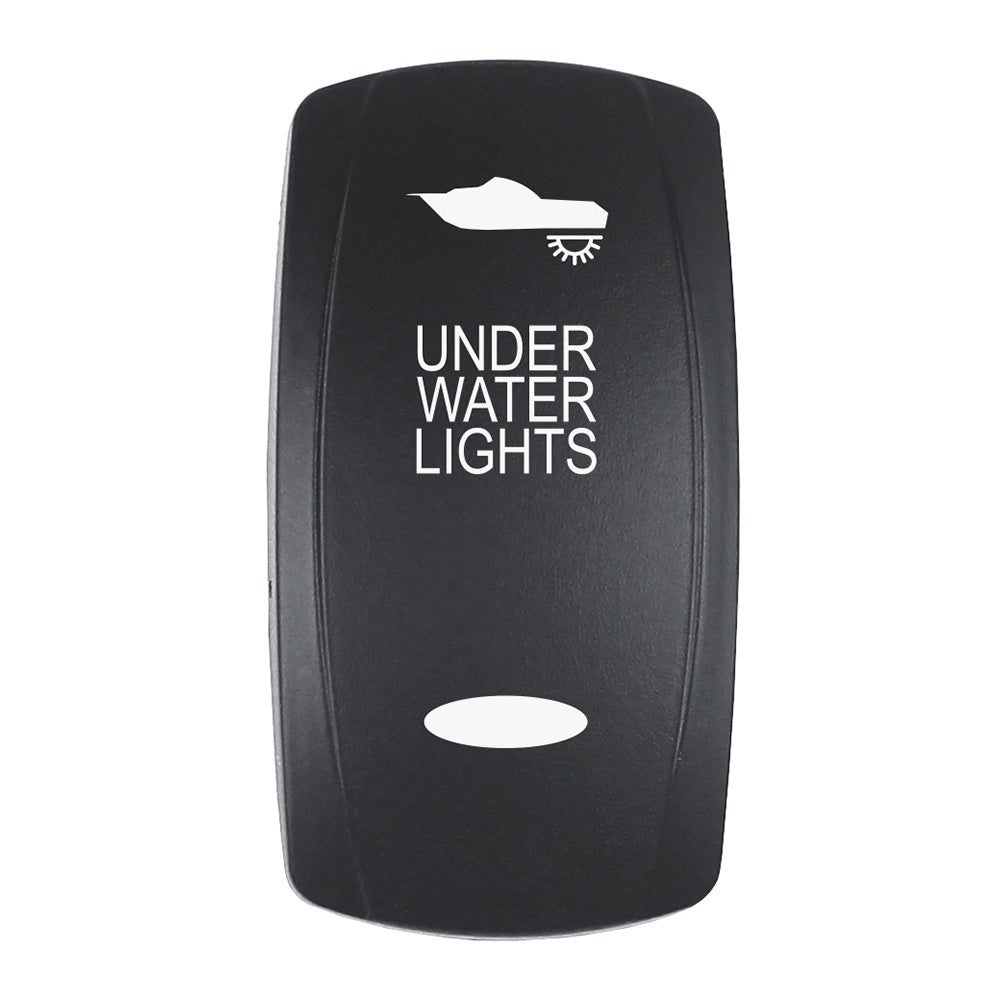 Pacer Actuator - 'UNDER WATER LIGHTS' f/V Series Contura Switches - Black - Laser Etched