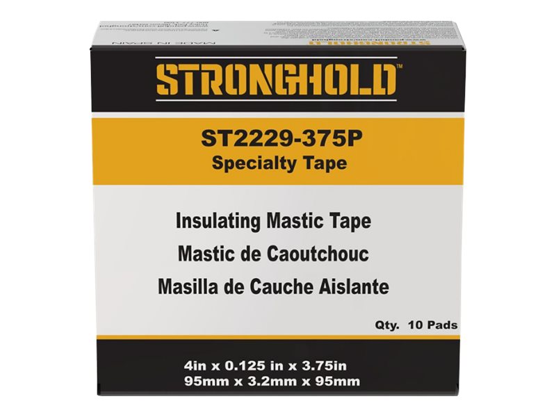 Panduit - Electrical insulation tape (10 pads) - 3.74 in x 3.7 in - ethylene propylene rubber (EPR) - black ST2229-375P