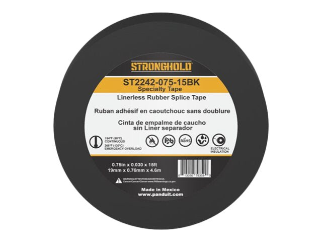 Panduit StrongHold ST2242 Series - Electrical insulation tape - 0.75 in x 15 ft - ethylene propylene rubber (EPR) - black ST2242-075-15BK