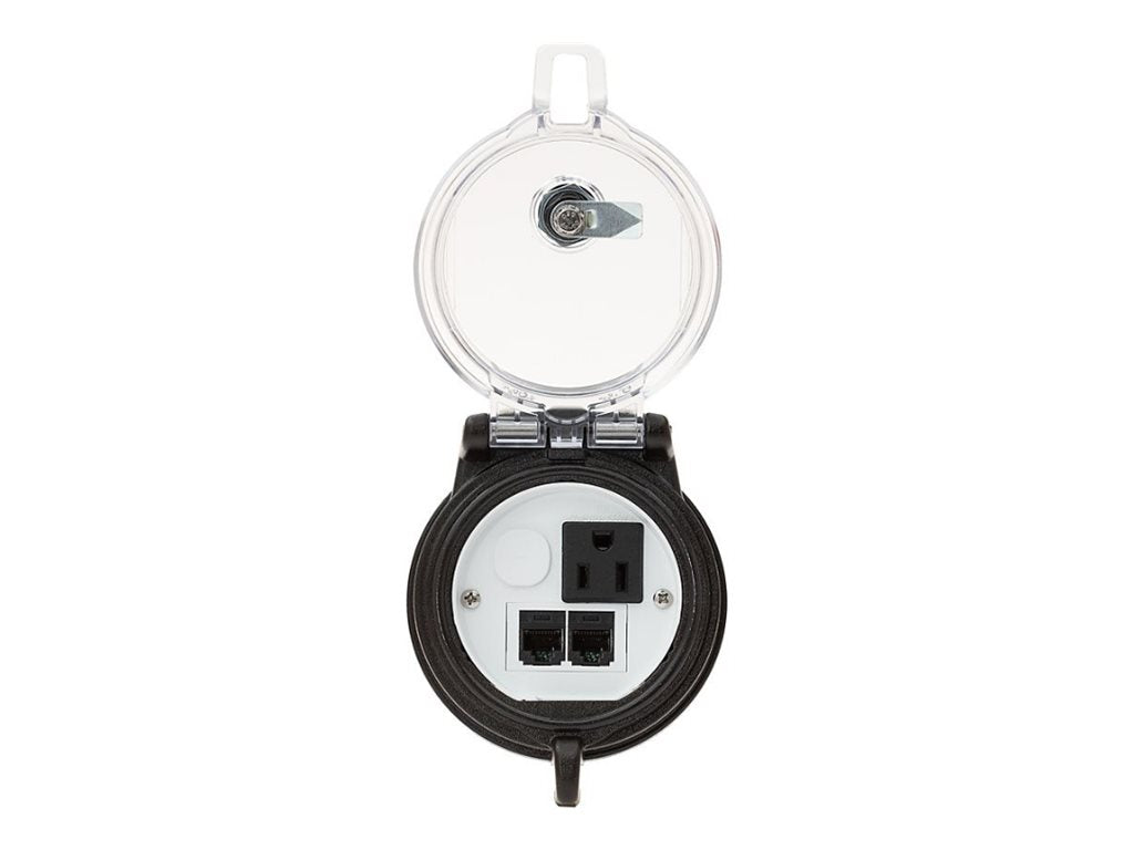 Panduit VeriSafe - Faceplate - CAT 5e - RJ-45 X 2, power DAP3BC-S0-55