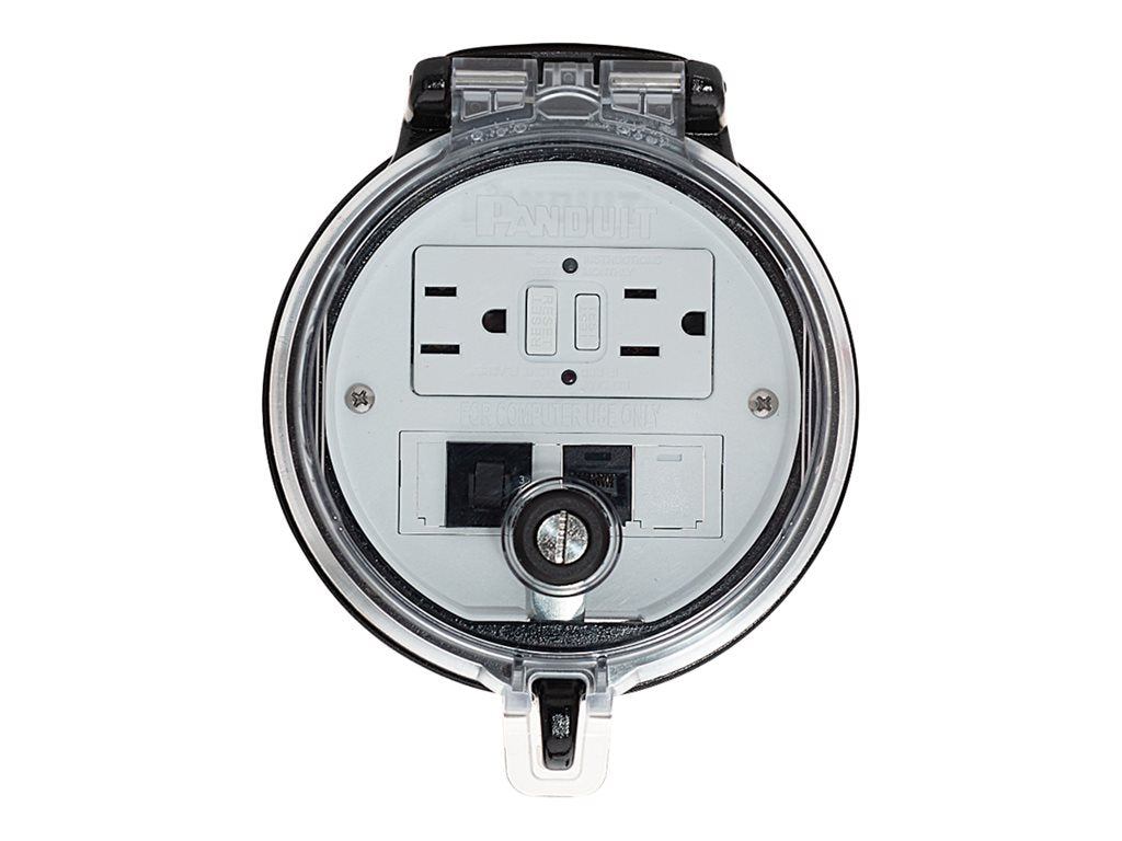 Panduit VeriSafe - Faceplate - CAT 5e - RJ-45, power GFCI DAP4BC-G3-5